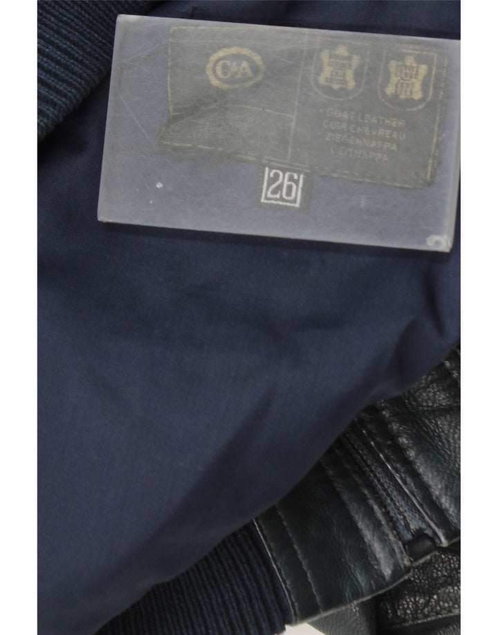 C&A Herren Lederjacke UK 36 Small Blaues Leder