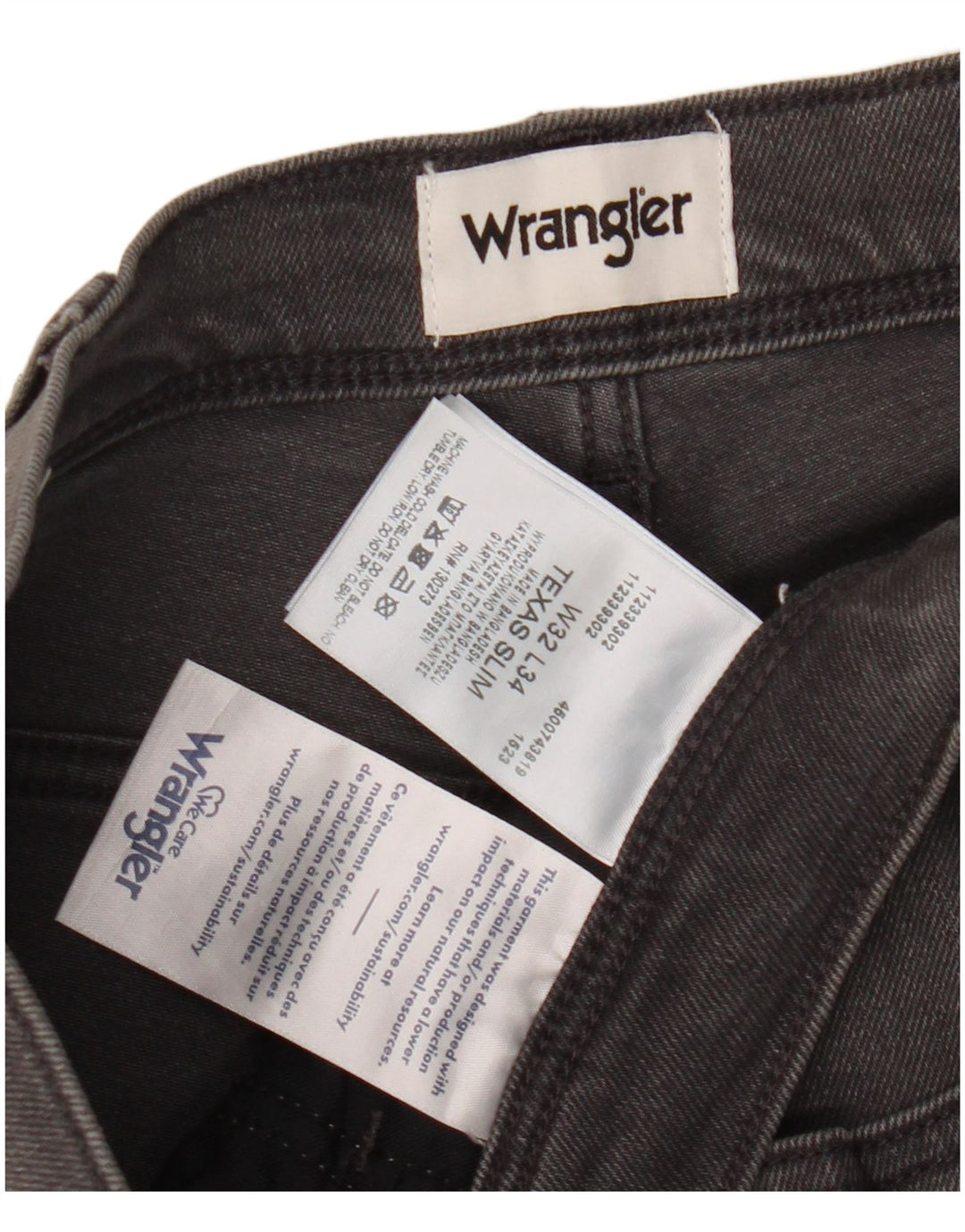 Wrangler Herren Texas Slim Jeans W32 L34 Graue Baumwolle