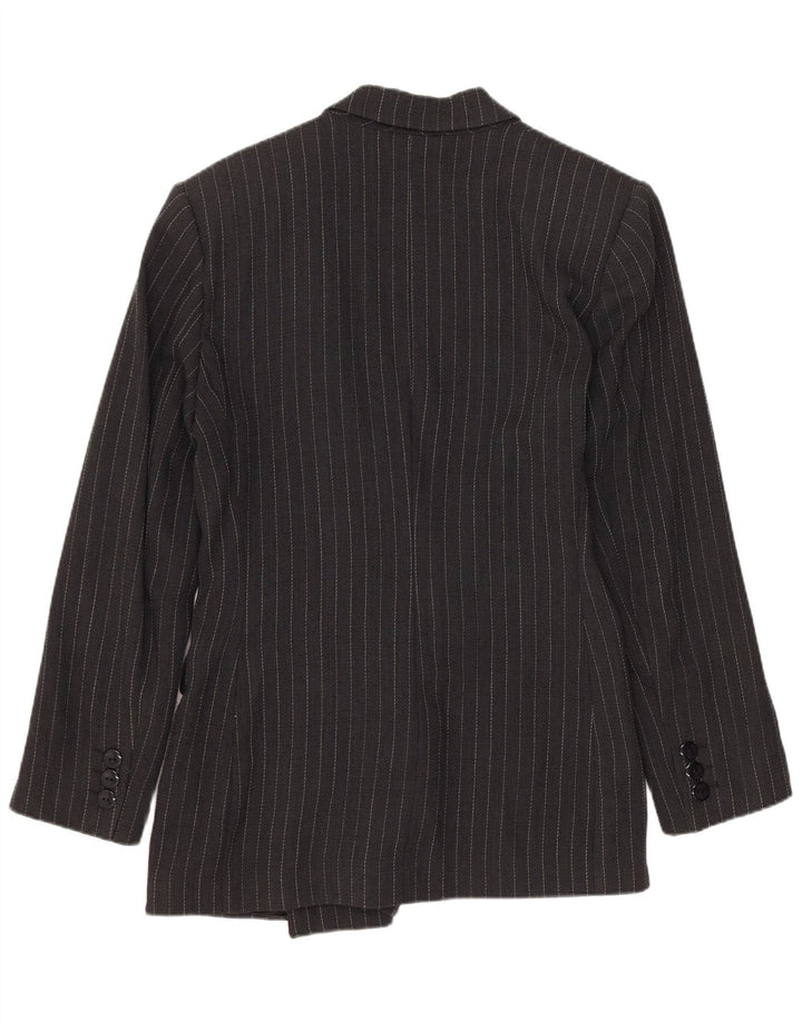 Andrea's Zweireihiger Damen-Blazer IT 44 Mittelschwarzer Nadelstreifen