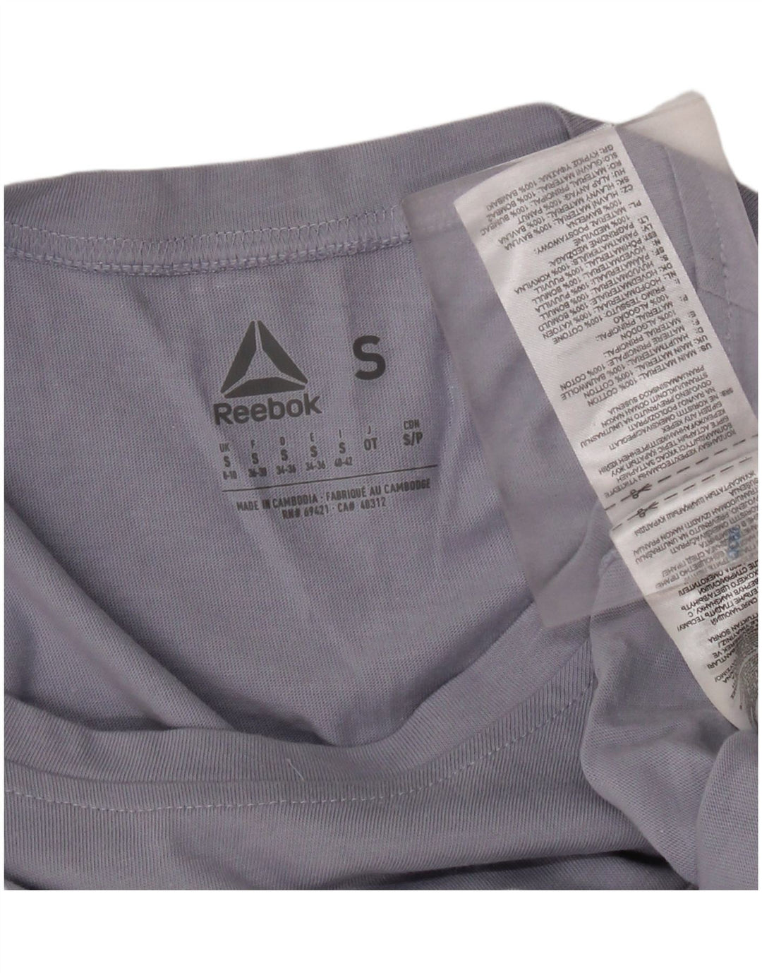 Reebok Damen Übergroßes Grafik-T-Shirt-Oberteil UK 8/10 Small Lila