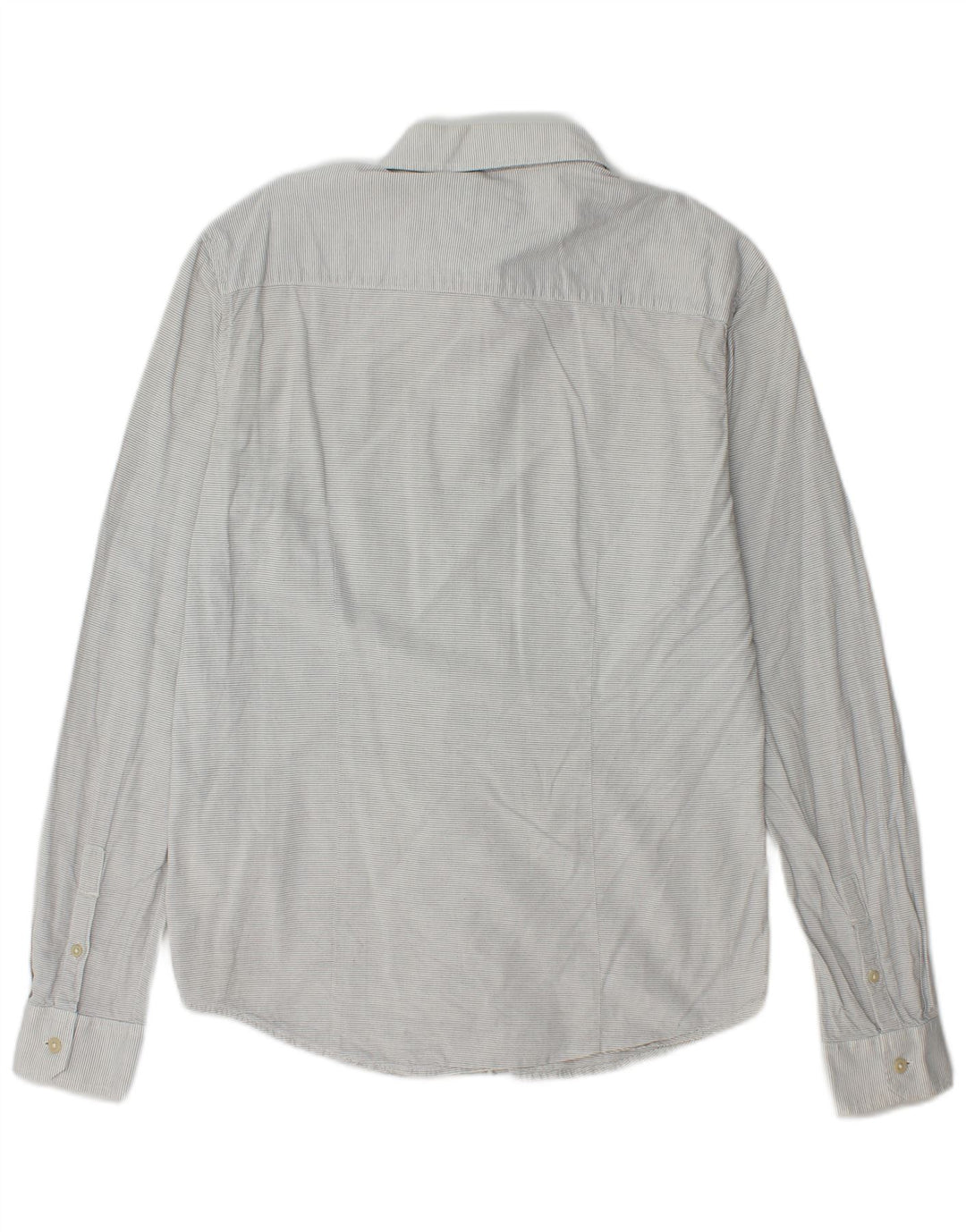 Wrangler Herren-Slim-Hemd aus mittelgrauer Nadelstreifen-Baumwolle