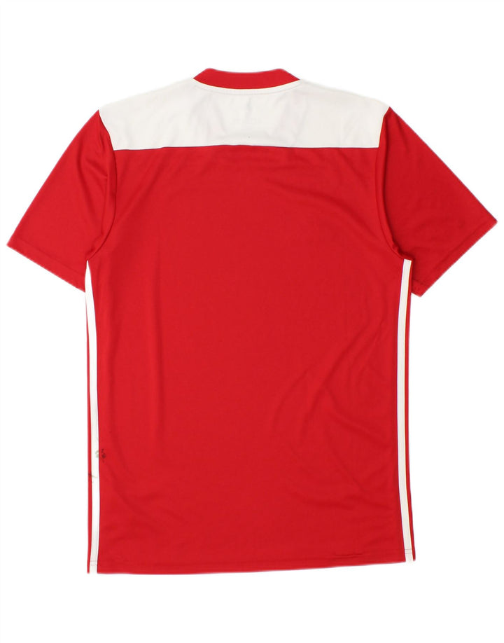 Adidas Herren Climalite T-Shirt Top Small Rot Colourblock Polyester