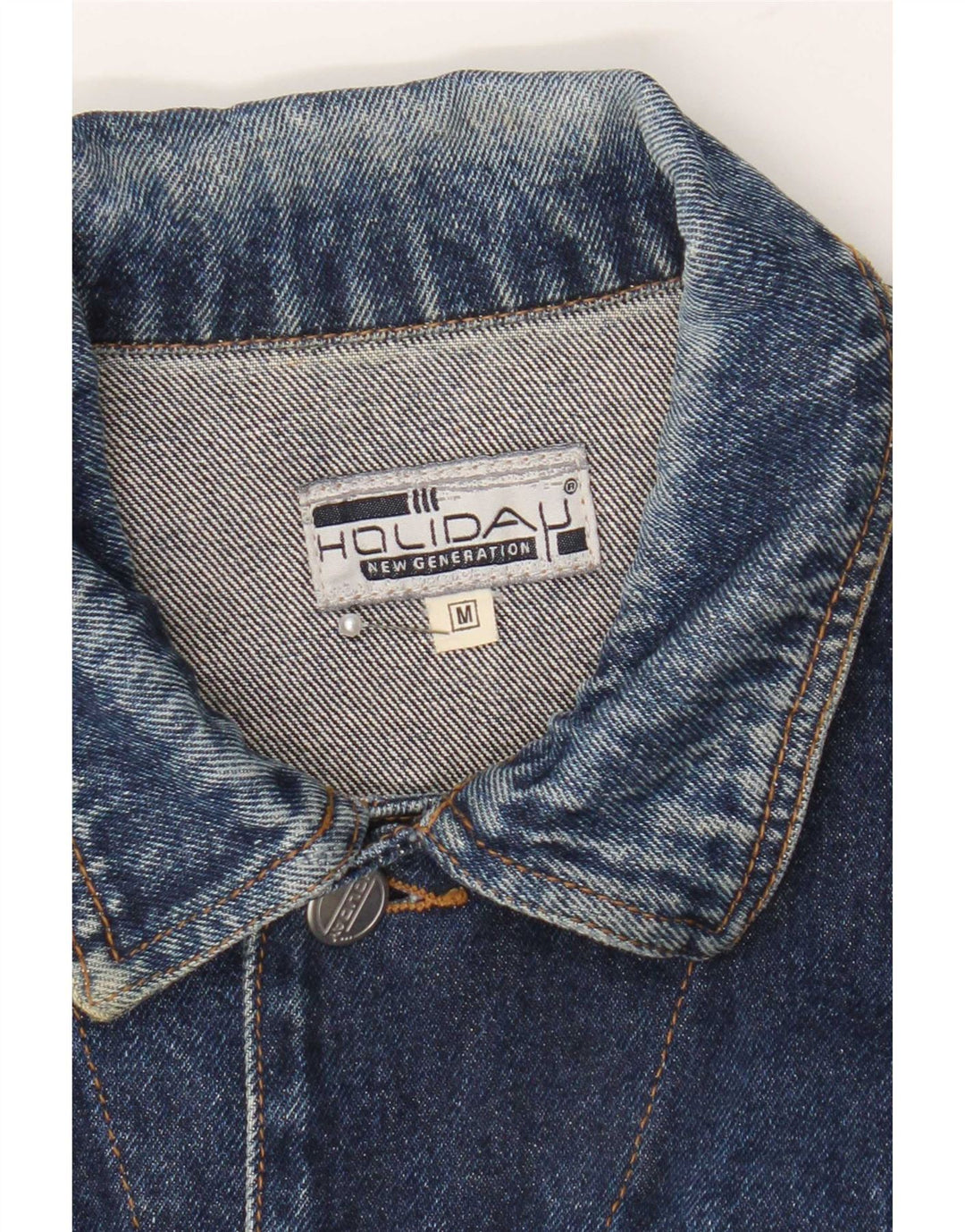 Holiday Herren-Jeansjacke in normaler Passform, UK 38, mittelblaue Baumwolle