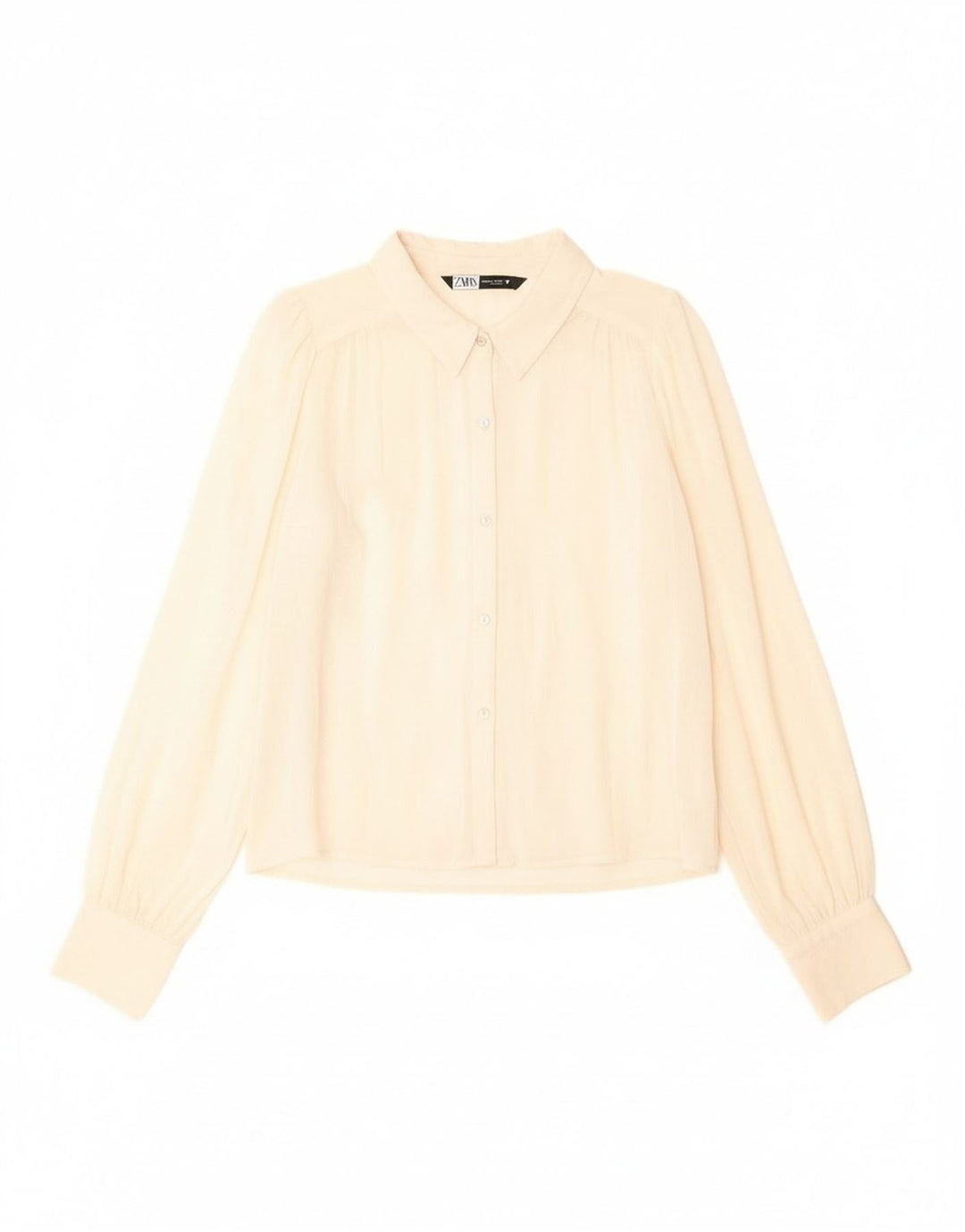 Zara Damen-Hemd UK 14 Mittelweiße Schurwolle