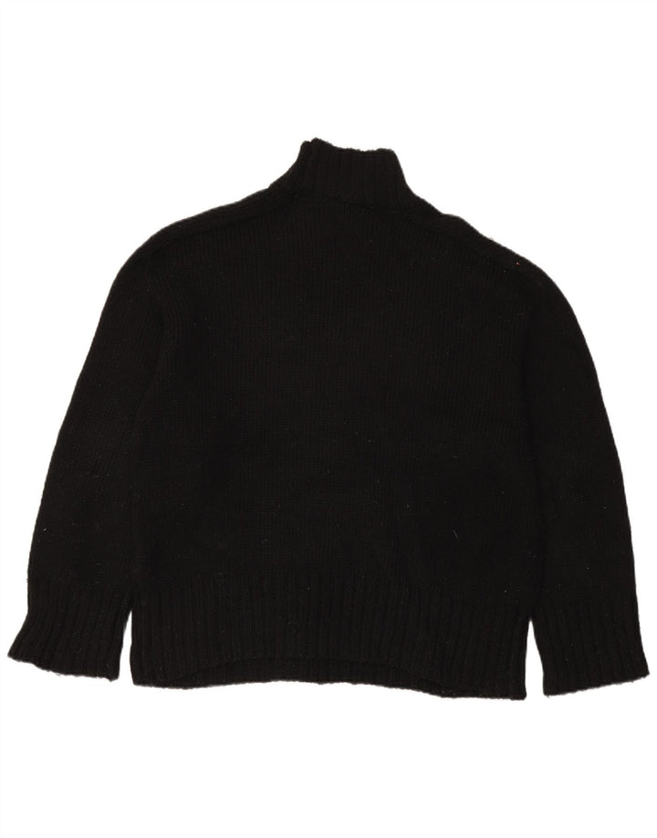 Zara Damen-Pullover mit Rollkragen, übergroß, Größe 40, Schwarz