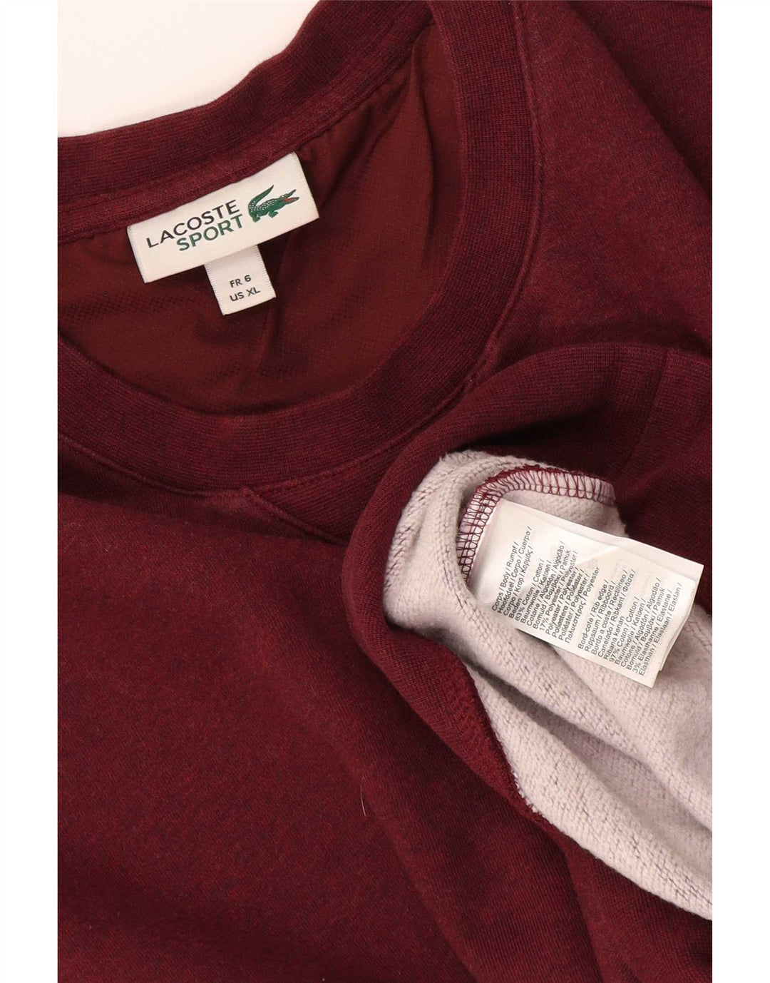 Lacoste Herren Sweatshirt Pullover Größe 6 XL Burgund Baumwolle