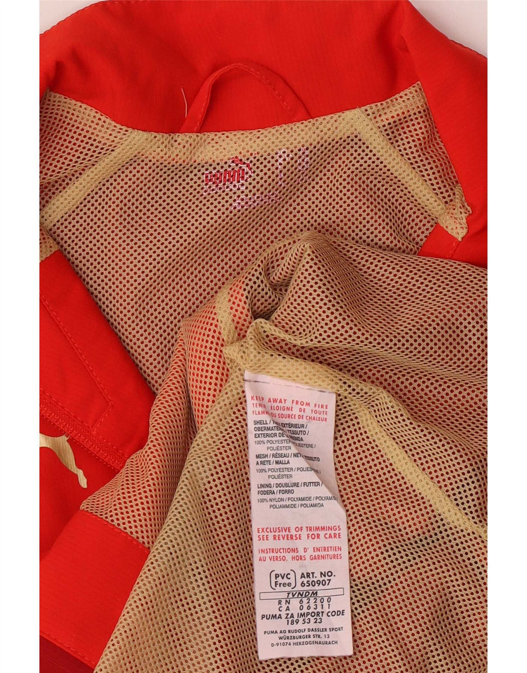 Puma Mädchen-Trainingsanzug-Top-Jacke, 11–12 Jahre, rotes Farbblock-Polyester