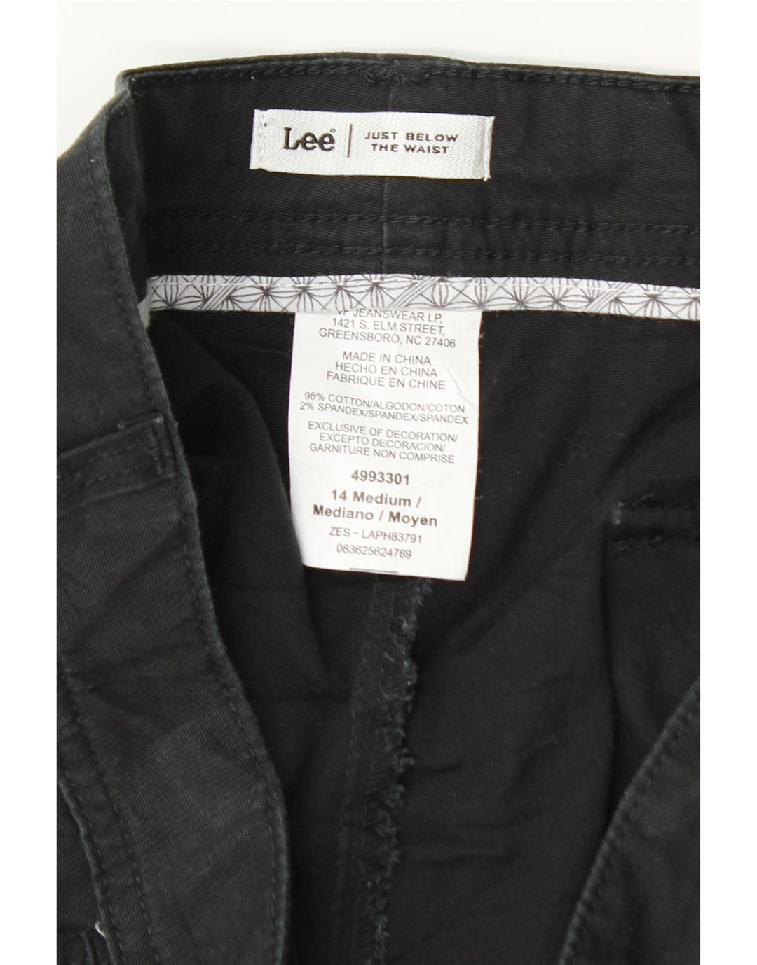 LEE Womens Bermuda Shorts US 14 XL W36  Black Cotton Vintage Lee and Second-Hand Lee from Messina Hembry 