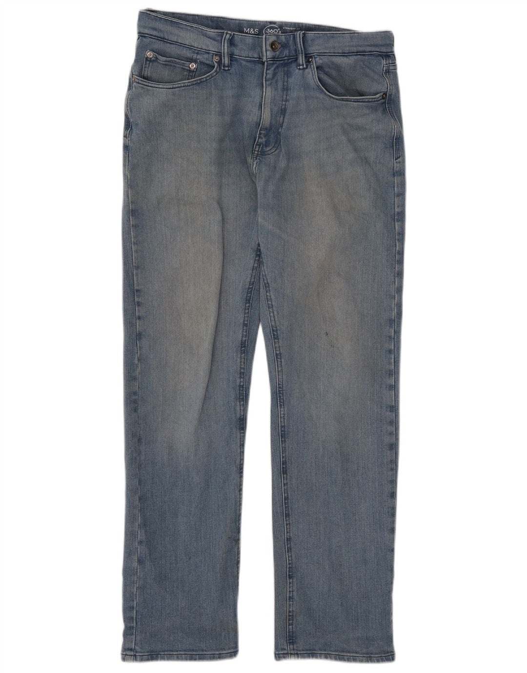 Marks & Spencer Herren Straight Jeans W32 L29 Blaue Baumwolle