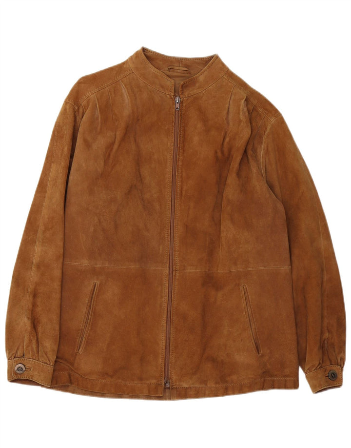 Vintage Damen Wildlederjacke IT 42 Mittelbraun