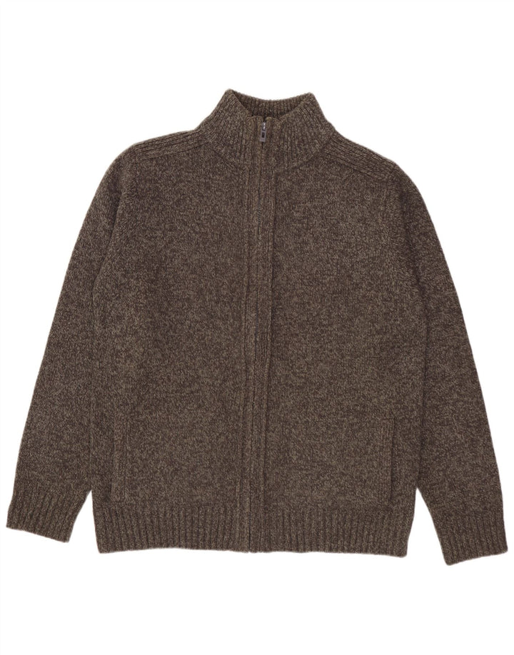 Marks & SPENCER Herren-Strickjacke, mittelgrau geflecktes Acryl