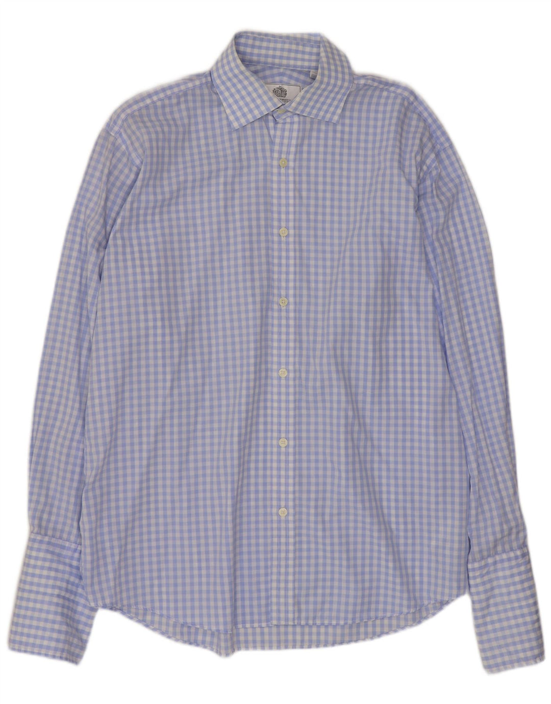 Van Heusen Herrenhemd Größe 41 16 Große blaue Gingham-Baumwolle