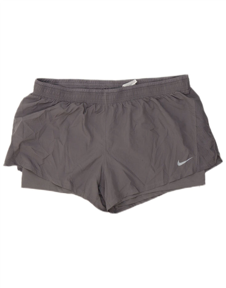 Nike Damen Dri Fit Sport Shorts UK 20 2XL Grau Polyester