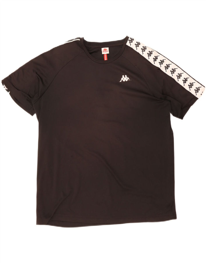 Kappa Herren Grafik T-Shirt Top 2XL Schwarz Colourblock Polyester