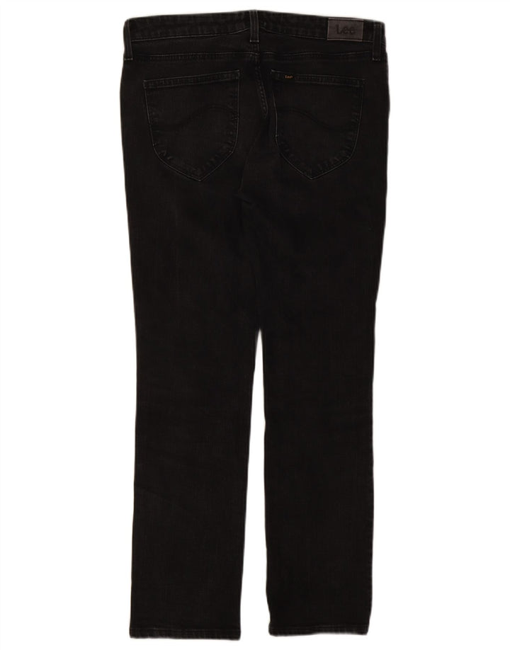 Lee Damen Marion Straight Jeans W30 L27 Schwarze Baumwolle