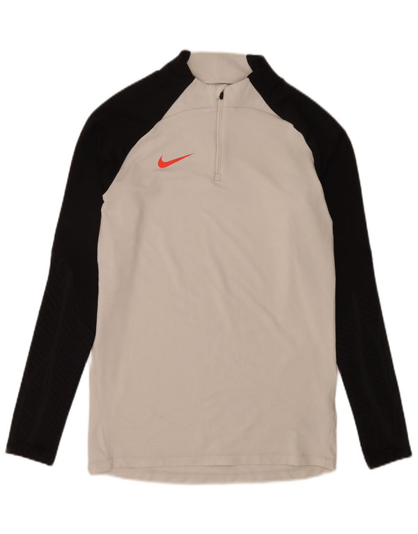 Nike Herren Dri Fit Zip Neck Slim Pullover Trainingsanzug Top Small Weiß
