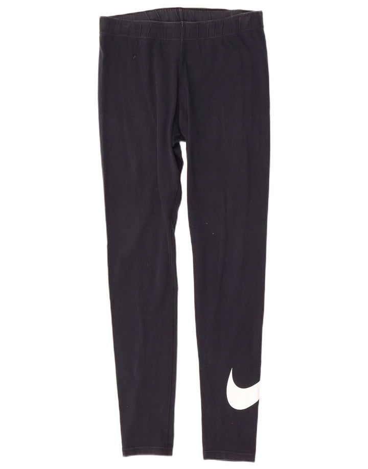 Nike Womens Graphic Leggings UK 14 Mittelschwarze Baumwolle