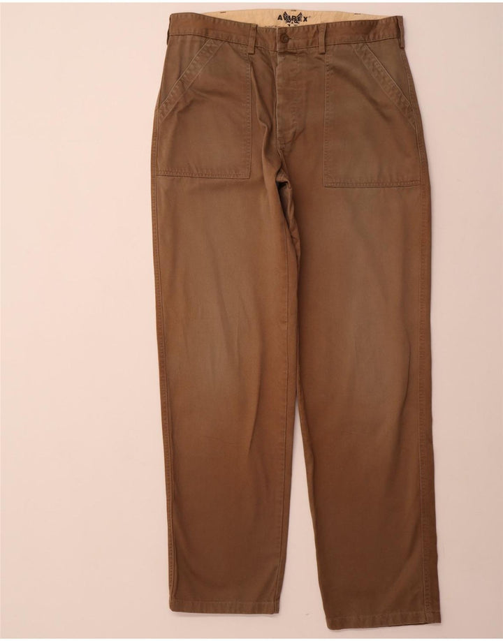 AVIREX Gerade Chino-Hose für Herren, W34, L33, braune Baumwolle