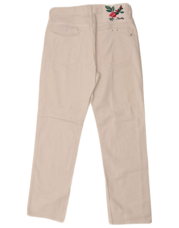 Replay Damen Straight Jeans W28 L29 Weiße Baumwolle