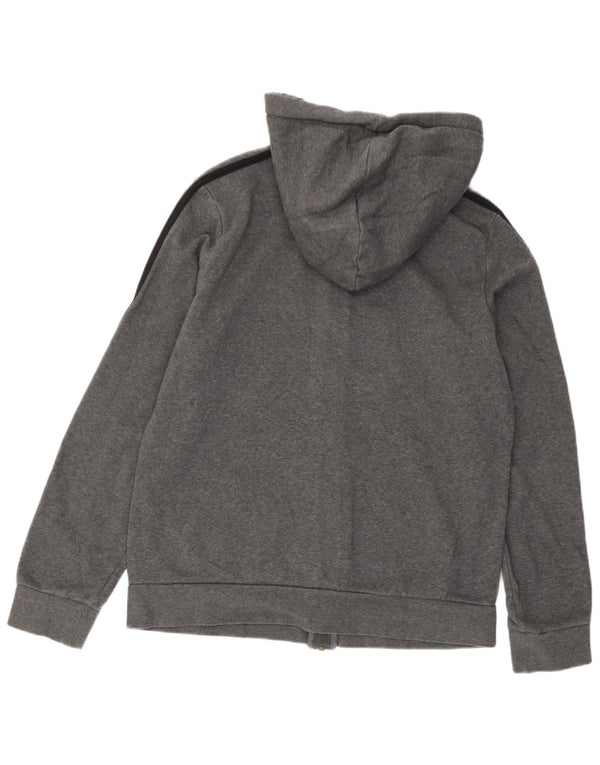 Adidas Damen Zip Hoodie Pullover UK 16/18 Große graue Baumwolle