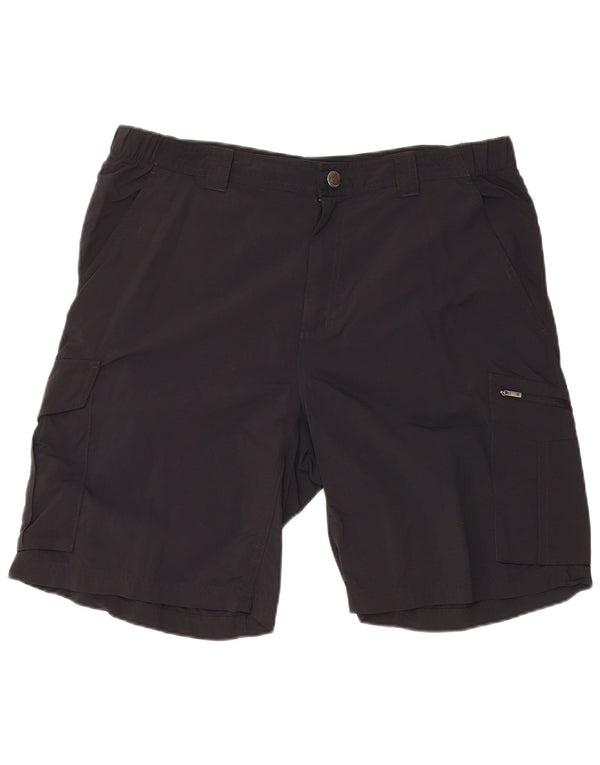 COLUMBIA Herren Omni-Shade Cargo Shorts W36 Großes schwarzes Nylon