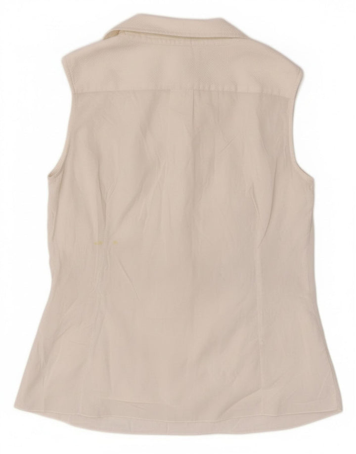 Dolce & Gabbana Damen ärmelloses Blusenoberteil IT 44 Mittelweiß Designer