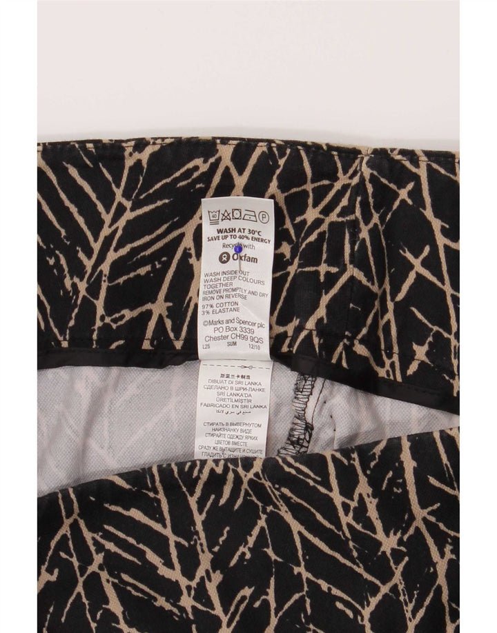 Marks & Spencer Damen Bleistiftrock mit abstraktem Muster UK 18 XL W38 Schwarz