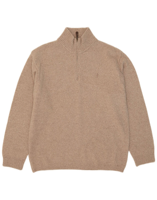 Marlboro Classics Herren-Pullover mit Reißverschluss, 2XL, beige Wolle