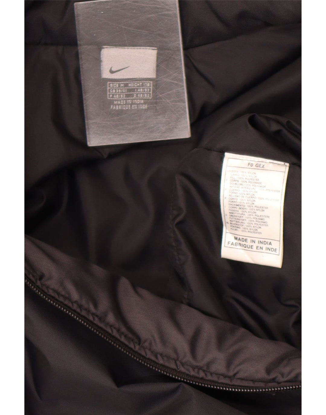 Nike Herren-Windbreaker-Jacke, mittelgroß, schwarzes Nylon
