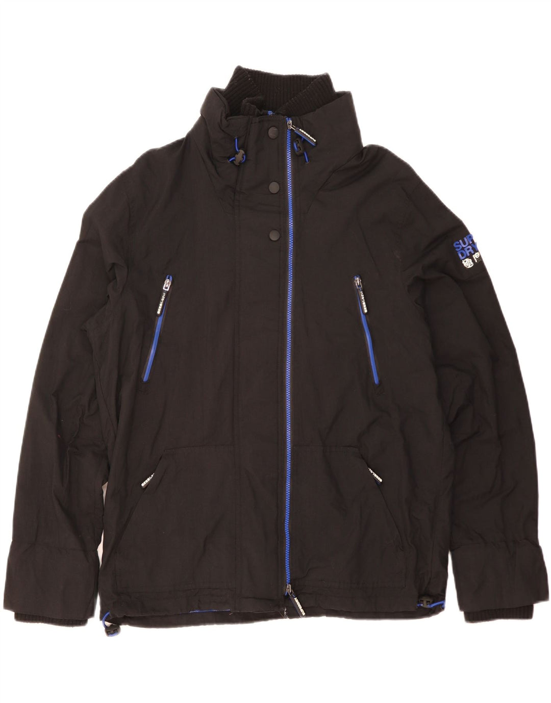 SUPERDRY Herren The Wind Attacker Graphic Regenjacke UK 44 2XL Schwarzes Nylon
