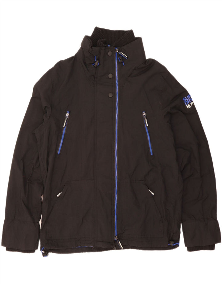 SUPERDRY Herren The Wind Attacker Graphic Regenjacke UK 44 2XL Schwarzes Nylon