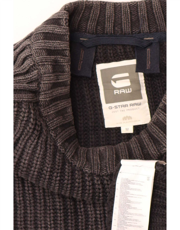G-Star Herren-Pullover mit U-Boot-Ausschnitt aus mittelgrauer Baumwolle