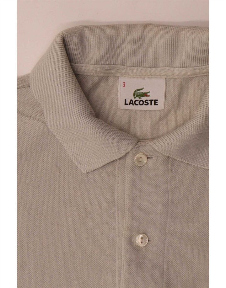 Lacoste Herren-Poloshirt, Größe 3, klein, graue Baumwolle