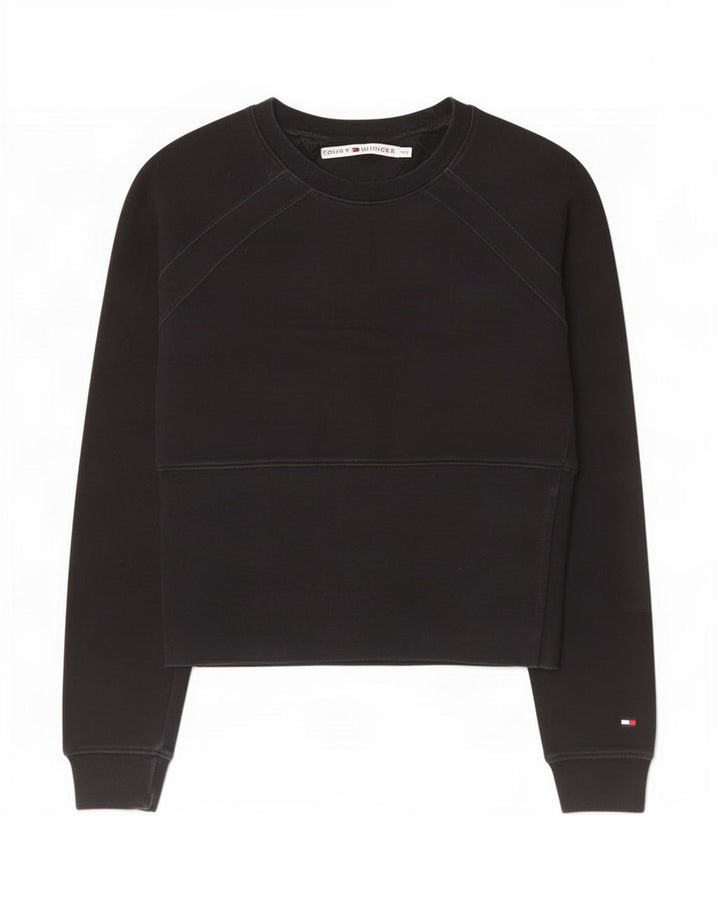 Tommy Hilfiger Damen Sweatshirt-Pullover UK 12 Medium Schwarz