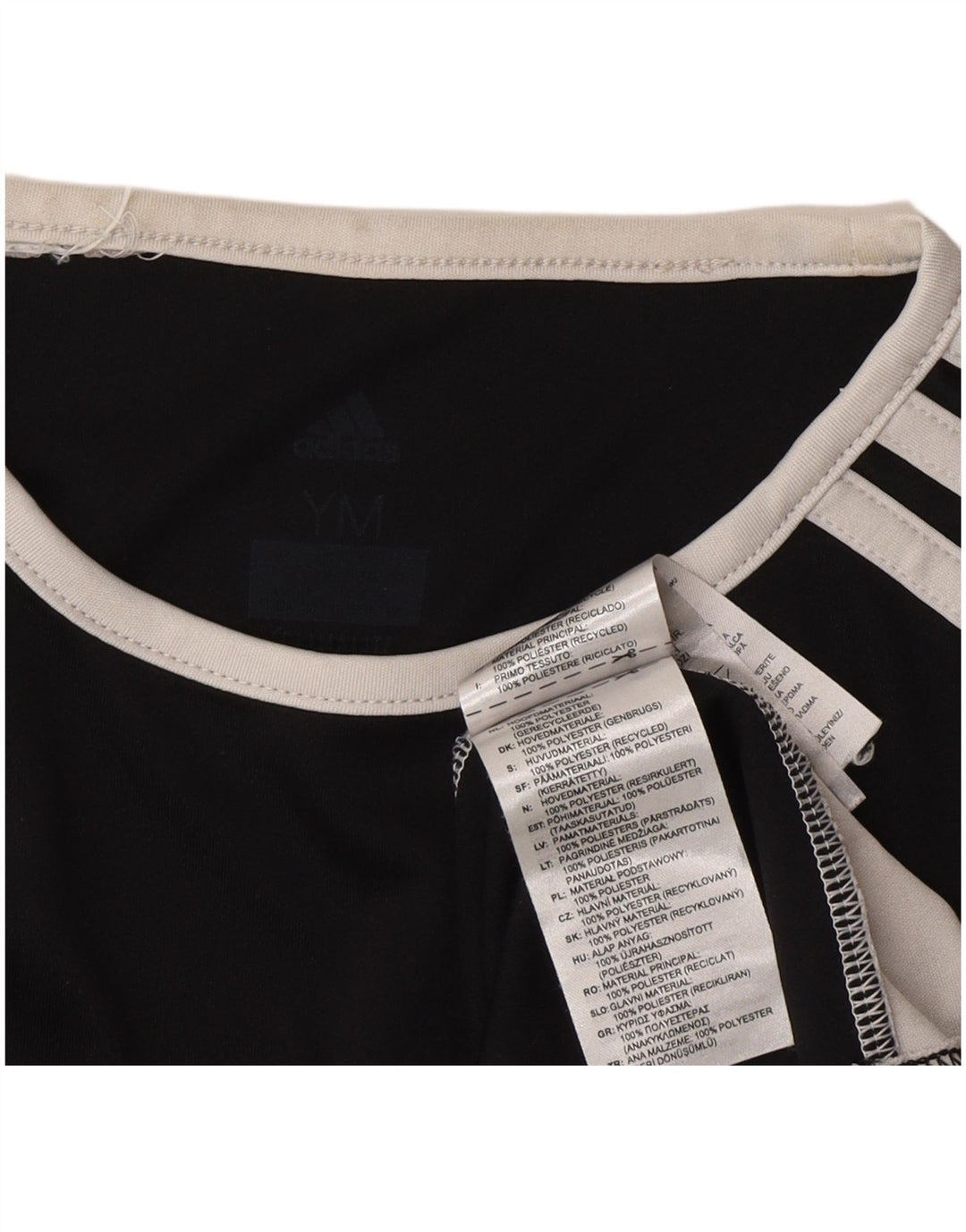 Adidas T-Shirt für Jungen, 11–12 Jahre, Mittelschwarz, Colourblock-Polyester