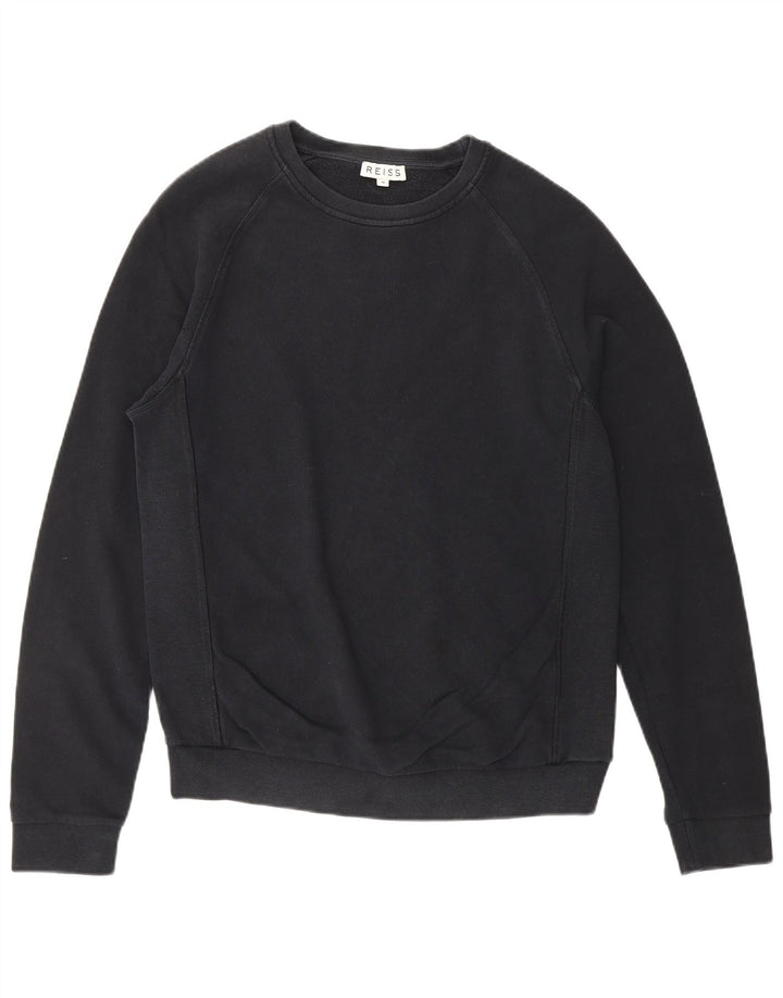 REISS Damen-Sweatshirt-Pullover, UK 14, mittelmarineblaue Baumwolle