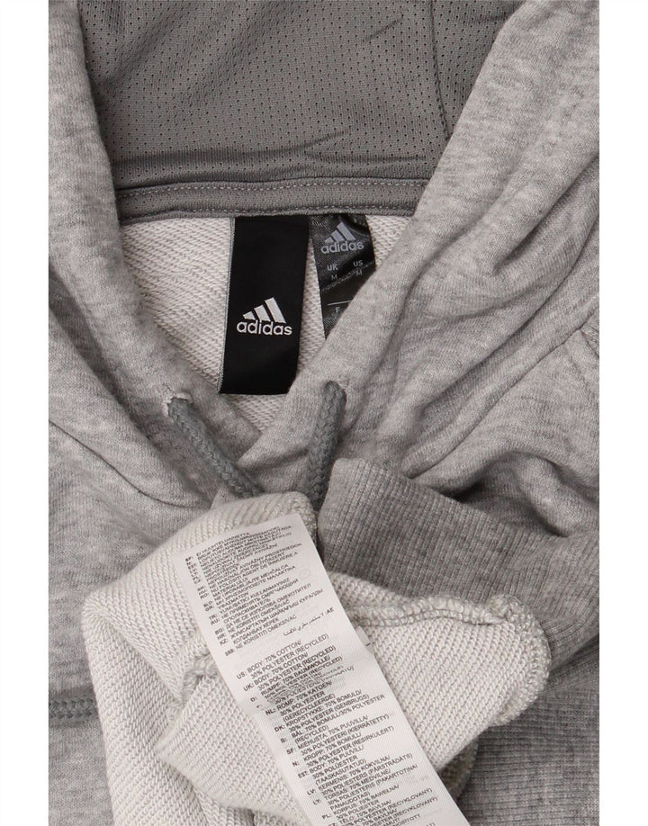 Adidas Herren Kapuzenpullover Mittelgrau gefleckte Baumwolle