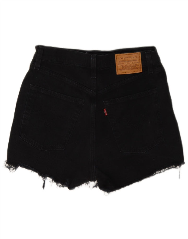 Levi's Damen-Jeansshorts im Distressed-Look, W27, Größe S, Schwarz, Baumwolle