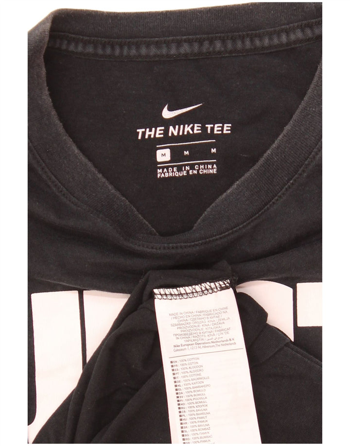 Nike Herren-T-Shirt mit Grafik, mittelgroß, schwarze Baumwolle
