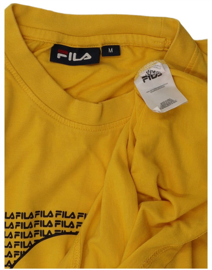 Fila Herren Grafik-T-Shirt-Oberteil aus mittelgelber Baumwolle