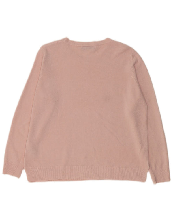 Marks & Spencer Womens Boat Neck Jumper Sweater UK 18 XL Pink Acrylic