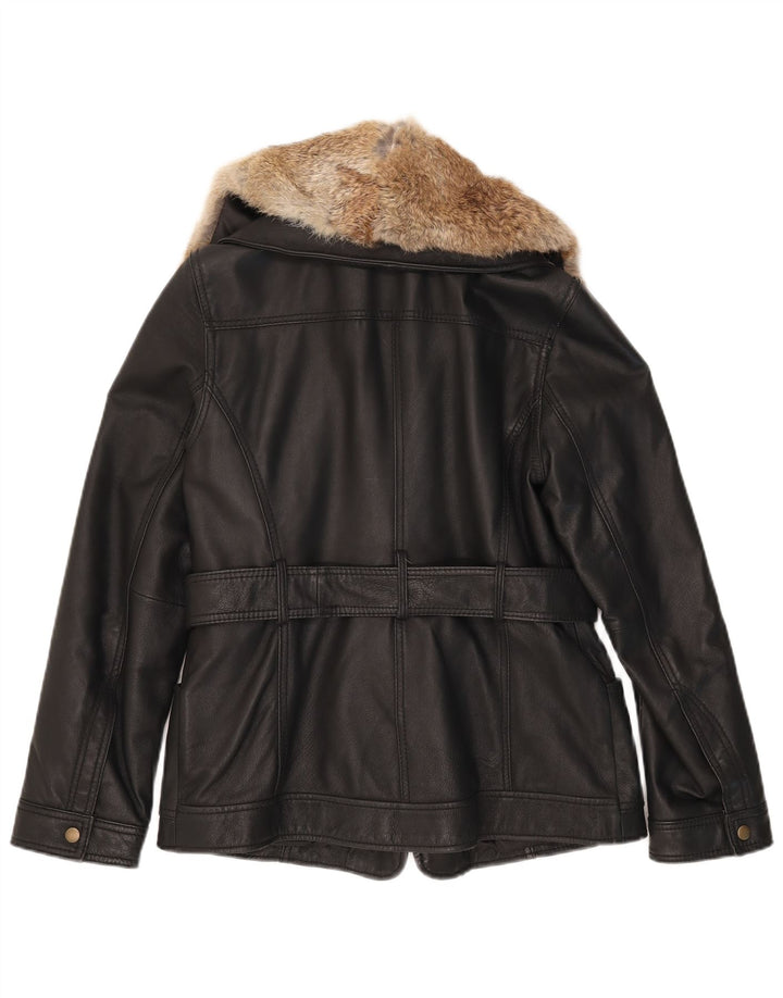 Conbipel Damen Lederjacke IT 46 Großes schwarzes Leder