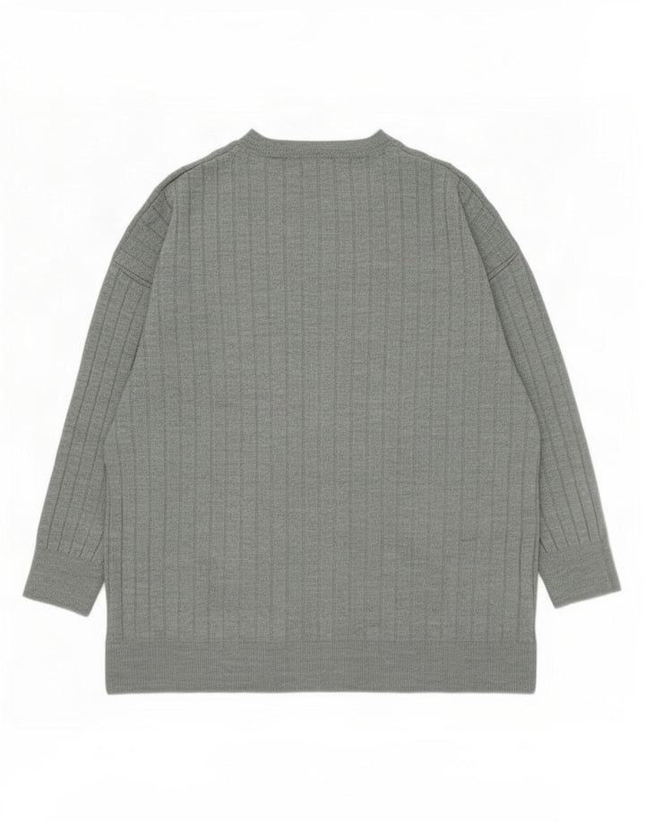 Zara Herren-Pullover mit Rundhalsausschnitt, Mittelgrünes Acryl