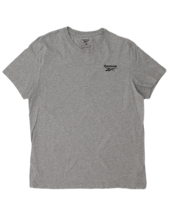 REEBOK Mens Graphic T-Shirt Top Medium Grey Cotton
