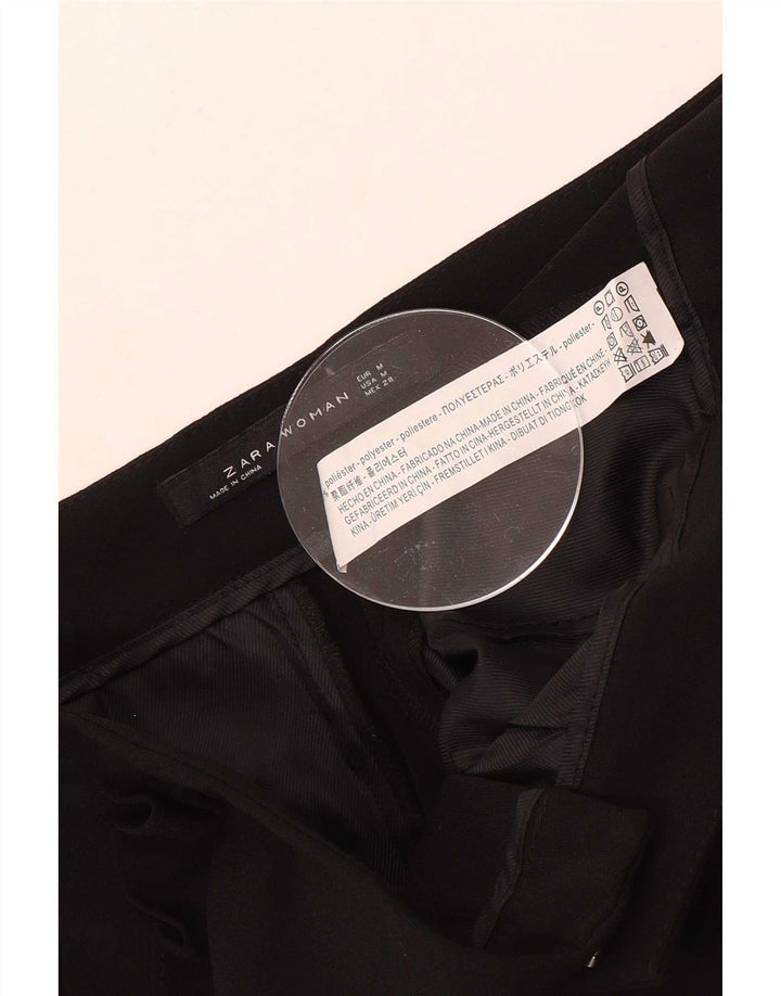 Zara Damen Tapered Chino Hose Medium W30 L26 Schwarz Polyester