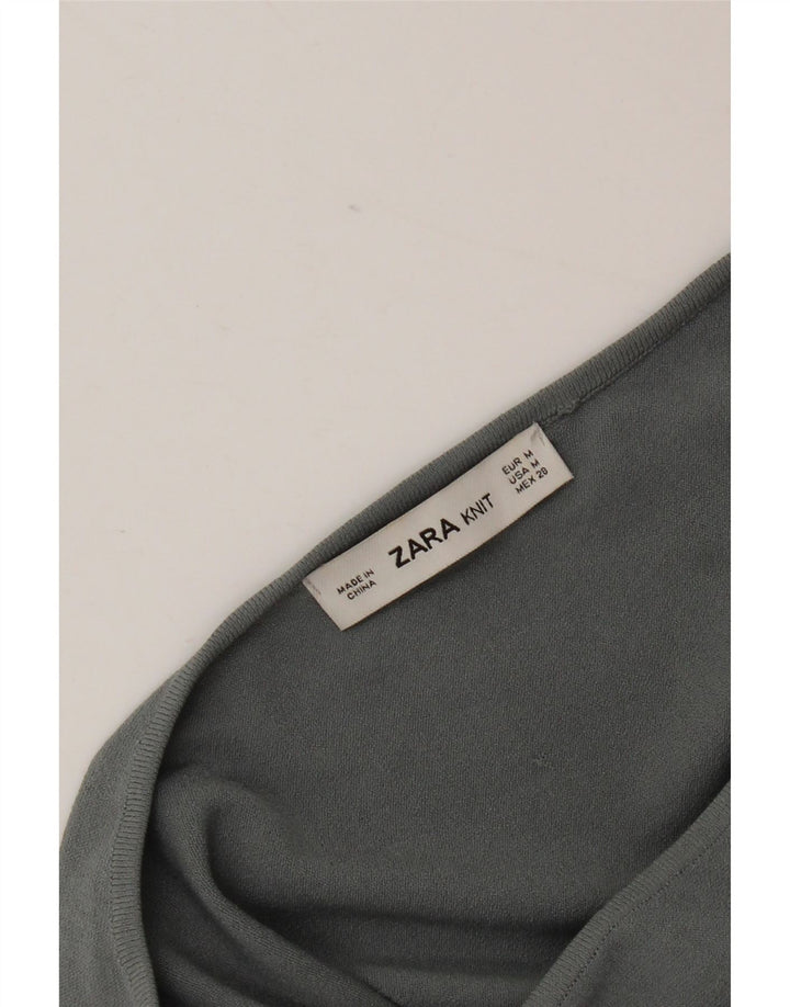 Zara Damen Fledermausblusenoberteil UK 14 Mittelgrau