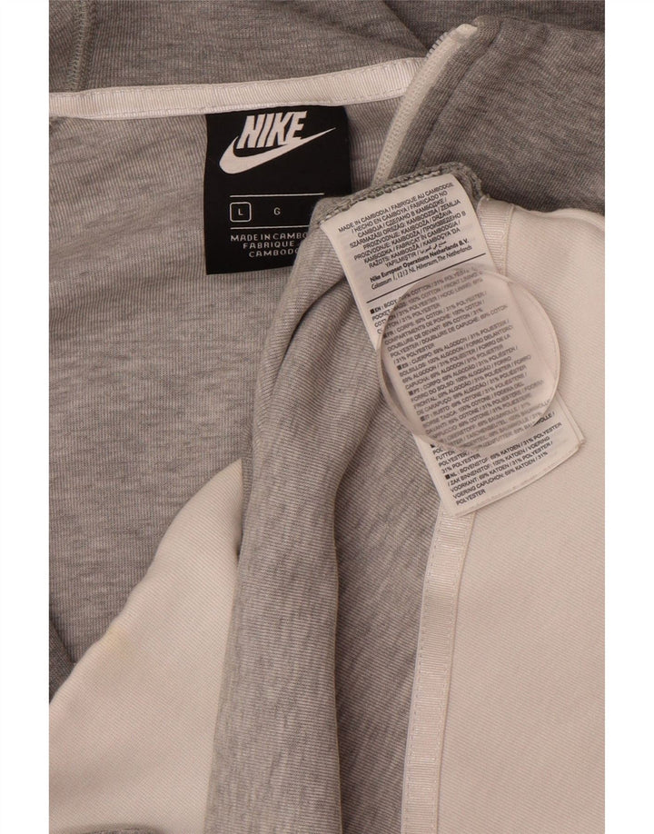 NIKE Damen-Kapuzenpullover mit Reißverschluss, UK 16, Größe L, Grau, Baumwolle
