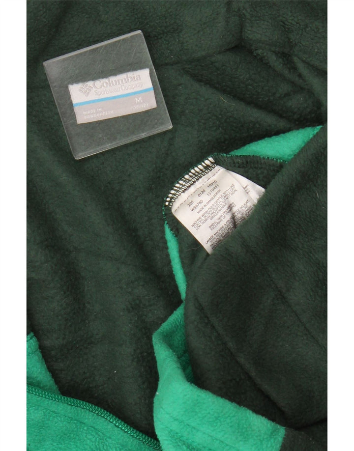 Columbia Fleecejacke für Mädchen, 10–11 Jahre, mittelgrünes Farbblock-Polyester