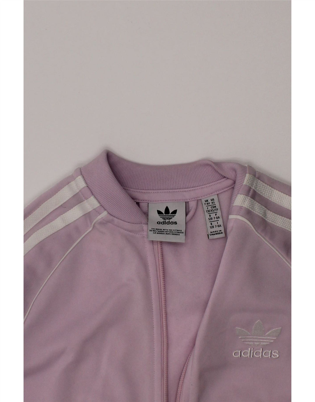 ADIDAS Mädchen-Trainingsanzug, Top-Jacke, 7–8 Jahre, lila, Polyester