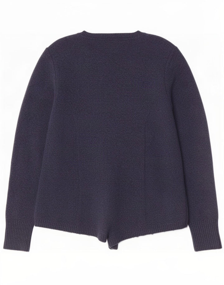 White Stuff Offener Damen-Cardigan-Pullover UK 12 Medium Marineblau Nylon